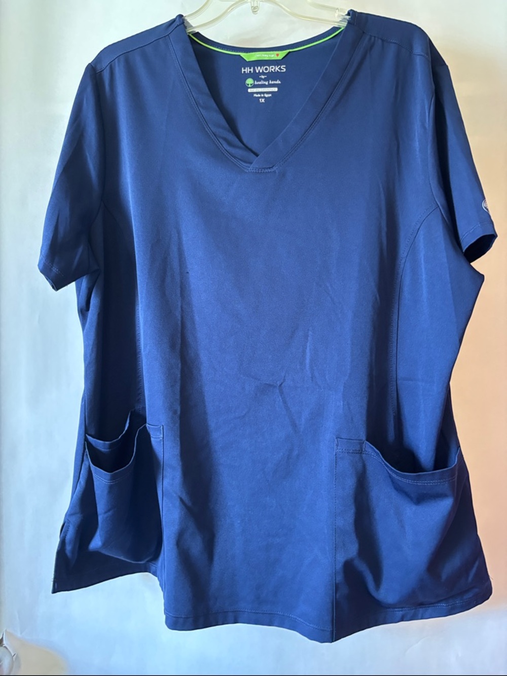 healing hands Navy Blue V-Neck Medical Scrub Top